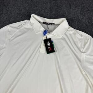 NWT RLX Ralph Lauren Golf Polo Men's Size XXL White Performance Tee Wicking $98